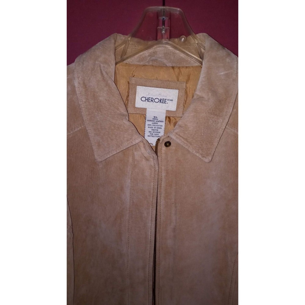 CHEROKEE SUEDE COAT JACKET WOMENS XL LEATHER POCKETS LINED FULL ZIP Y2K - Picture 2 of 5